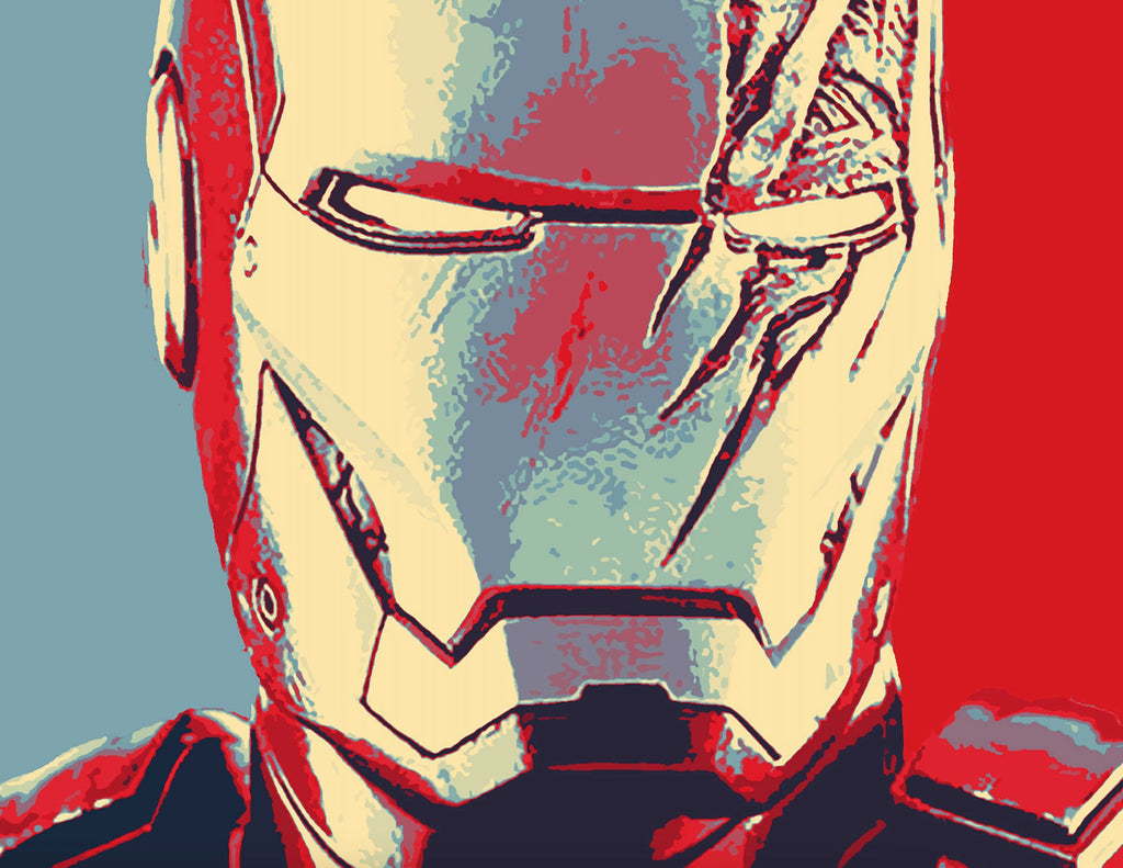 Iron Man Pop Art Illustration - Marvel Superhero Home Decor in Poster Print or Canvas Art