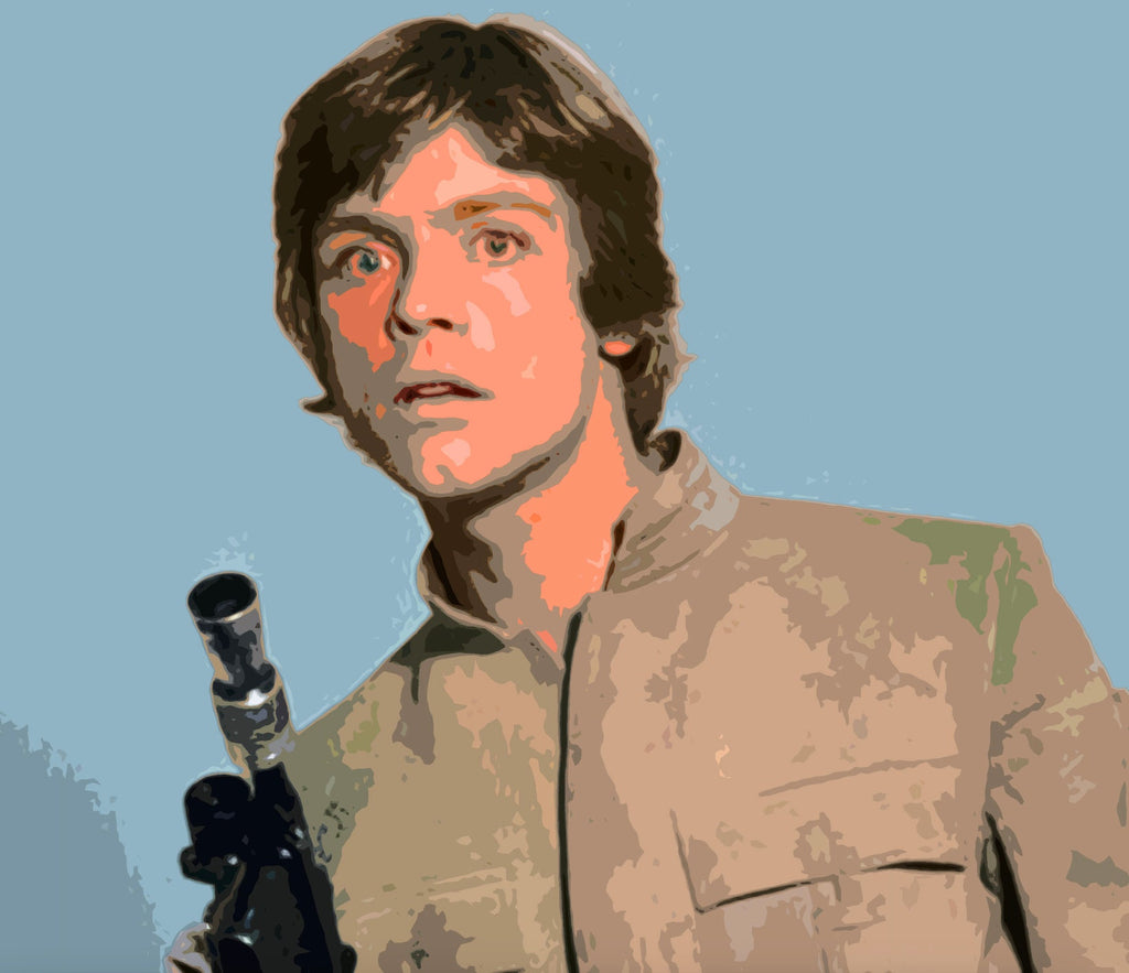 Luke Skywalker Pop Art Illustration - Star Wars Home Decor in Poster Print or Canvas Art