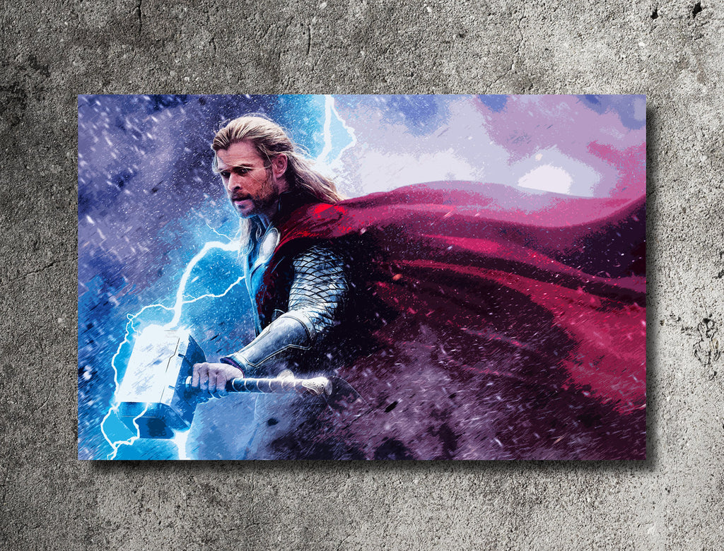 Thor Odinson Pop Art Illustration - Marvel Superhero Home Decor in Poster Print or Canvas Art