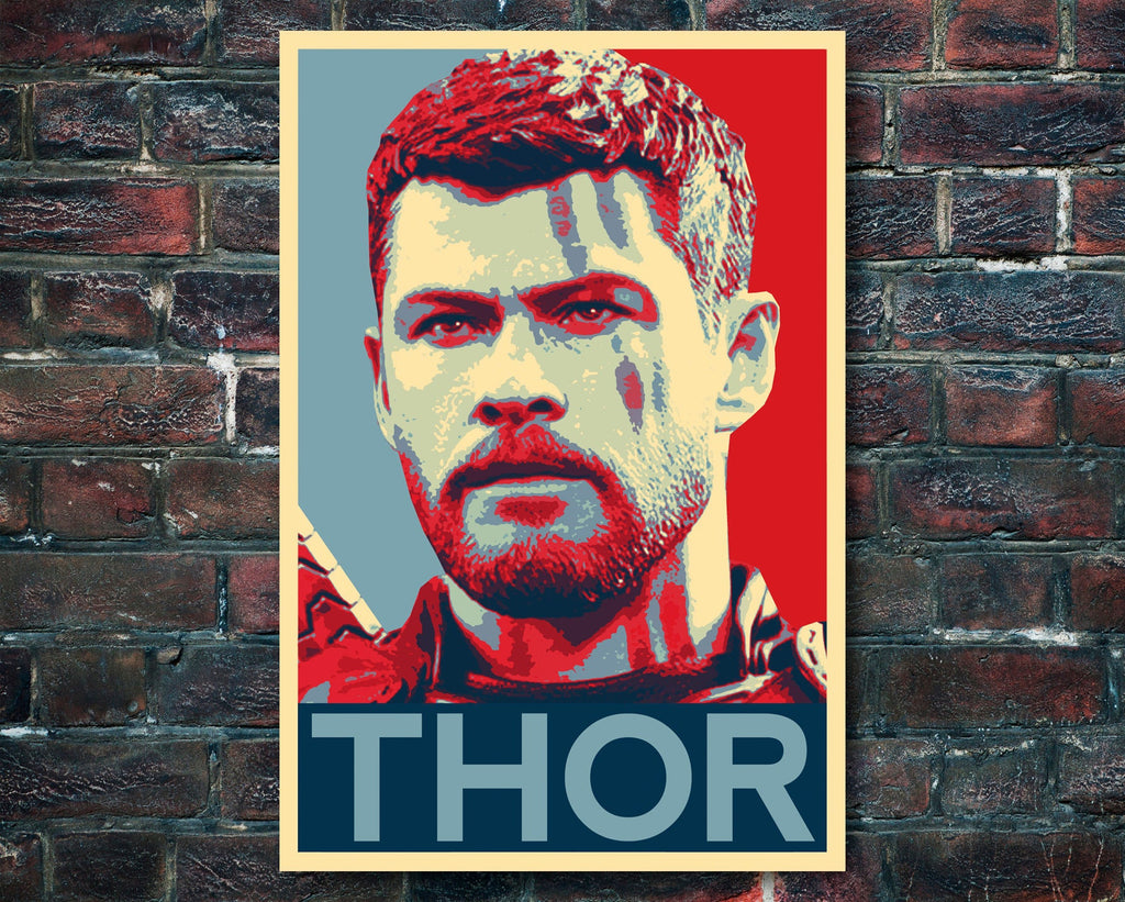 Thor Odinson Pop Art Illustration - Marvel Superhero Home Decor in Poster Print or Canvas Art