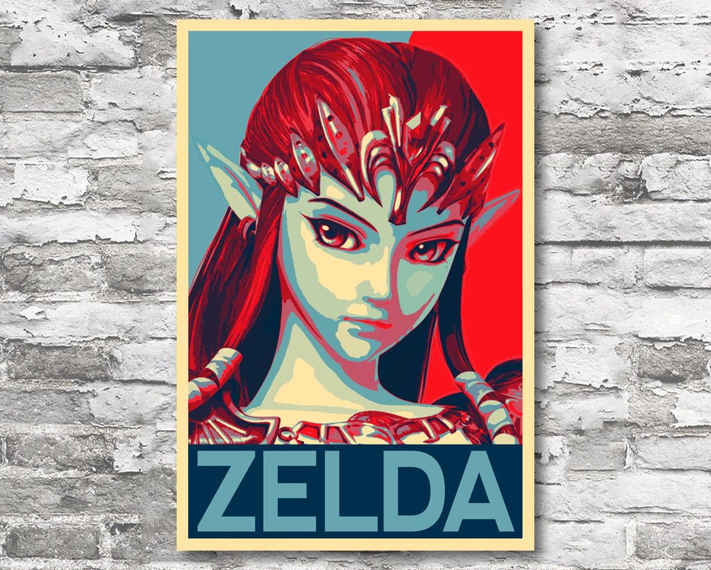 Princess Zelda The Legend of Zelda Pop Art Illustration - Video Game Home Decor in Poster Print or Canvas Art