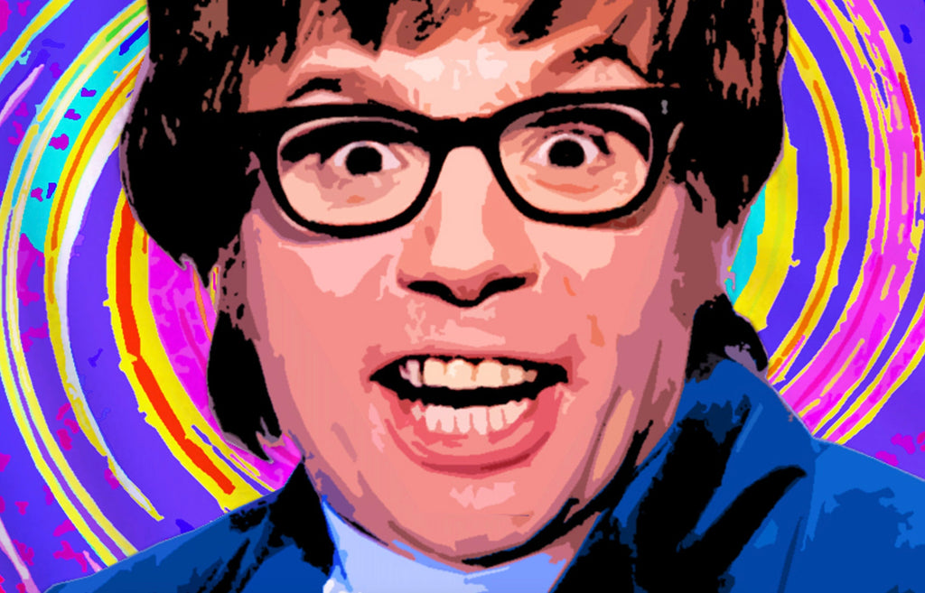 Austin Powers Pop Art Illustration - Groovy Spy Comedy Home Decor in Poster Print or Canvas Art