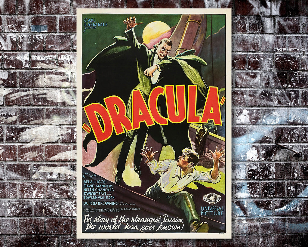 Dracula 1931 Vintage Movie Poster Reprint - Bela Lugosi Vampire Home Decor in Poster Print or Canvas Art