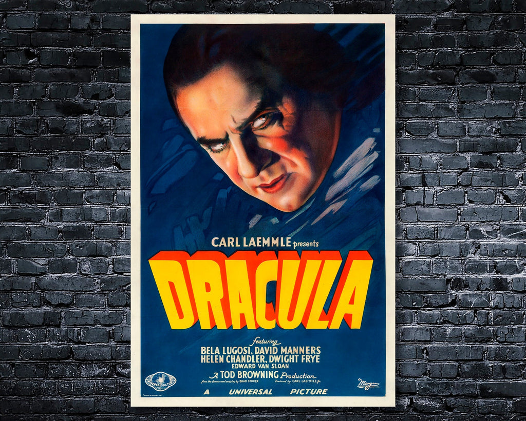 Dracula 1931 Vintage Movie Poster Reprint - Bela Lugosi Vampire Home Decor in Poster Print or Canvas Art