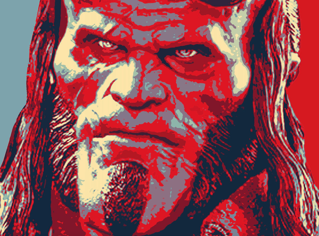 Hellboy Pop Art Illustration - David Harbour Comic book Superhero Home Decor in Poster Print or Canvas Art