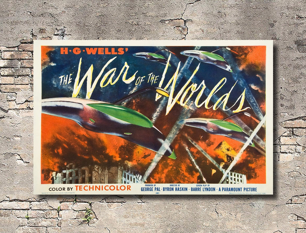 The War of the Worlds 1953 Vintage Poster Reprint - Science Fiction Home Decor in Poster Print or Canvas Art