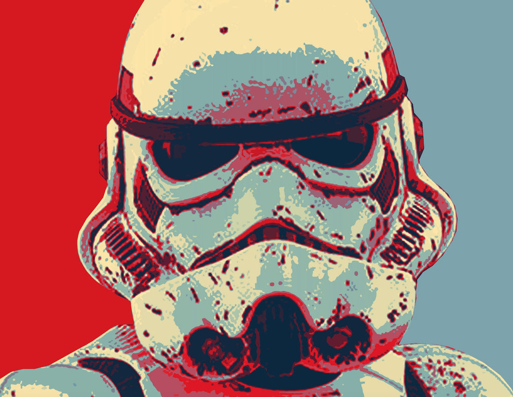 Stormtrooper Pop Art Illustration - Star Wars Home Decor in Poster Print or Canvas Art