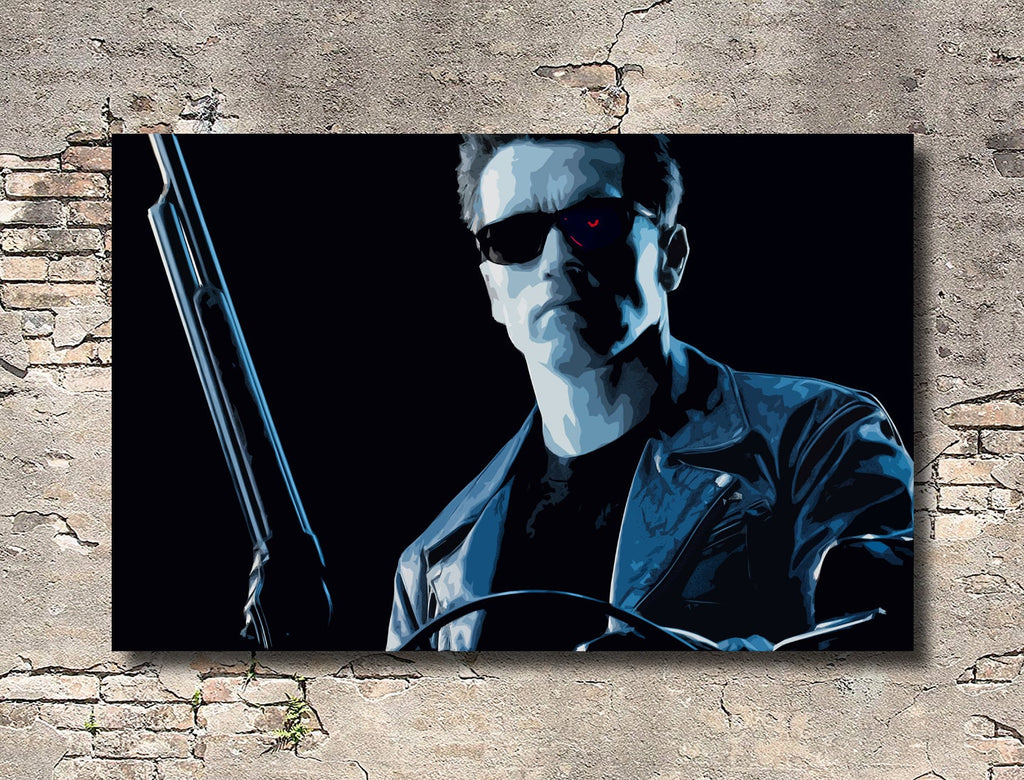 Terminator Robot Pop Art Illustration - Science Fiction Home Decor in Poster Print or Canvas Art