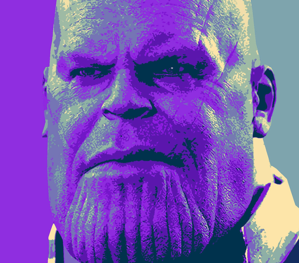 Thanos Pop Art Illustration - Marvel Avengers Superhero Home Decor in Poster Print or Canvas Art