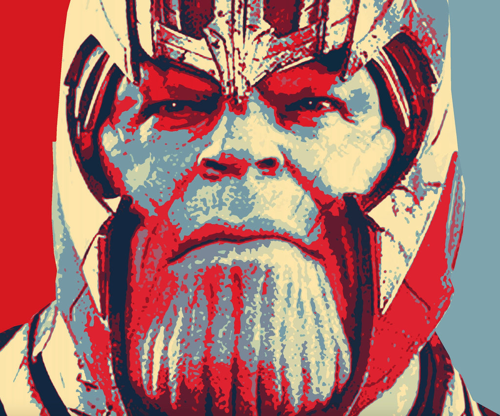 Thanos Pop Art Illustration - Marvel Avengers Superhero Home Decor in Poster Print or Canvas Art