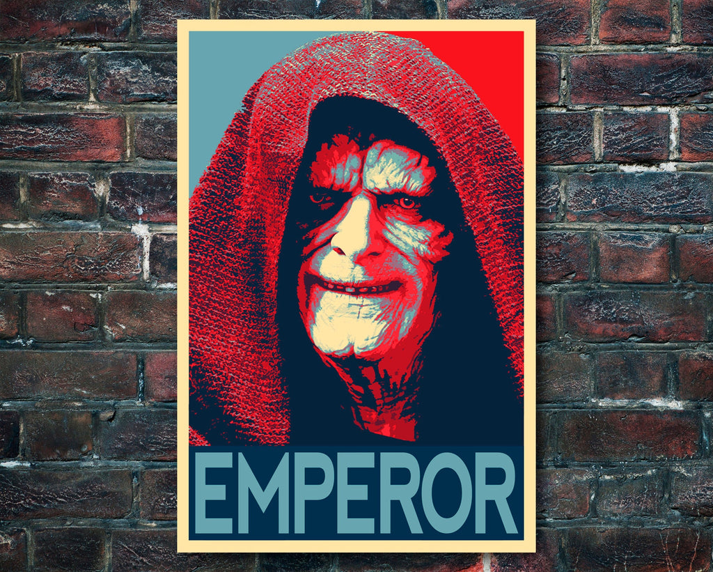 Emperor Darth Sidious Pop Art Illustration - Star Wars Home Decor in Poster Print or Canvas Art