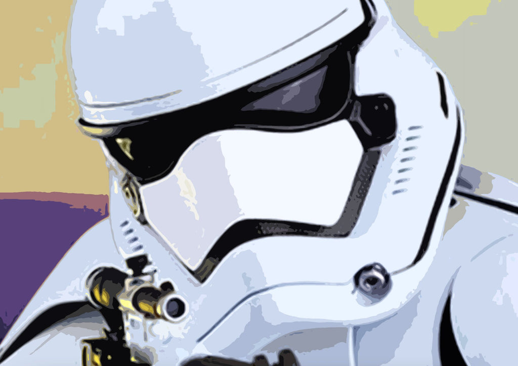 Stormtrooper First Order Pop Art Illustration - Star Wars Home Decor in Poster Print or Canvas Art