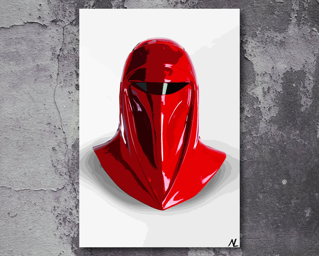 Emperor's Royal Guard Helmet Pop Art Illustration - Star Wars Home Decor in Poster Print or Canvas Art