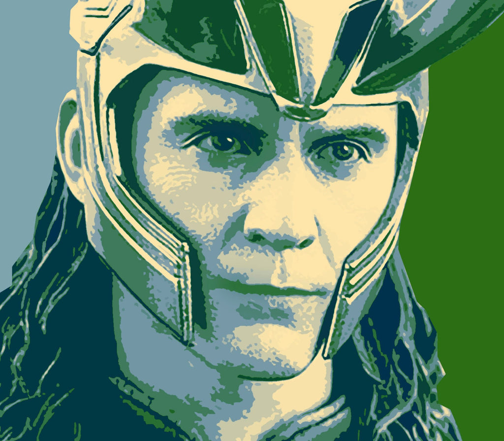 Loki Pop Art Illustration - Marvel Avengers Superhero Home Decor in Poster Print or Canvas Art