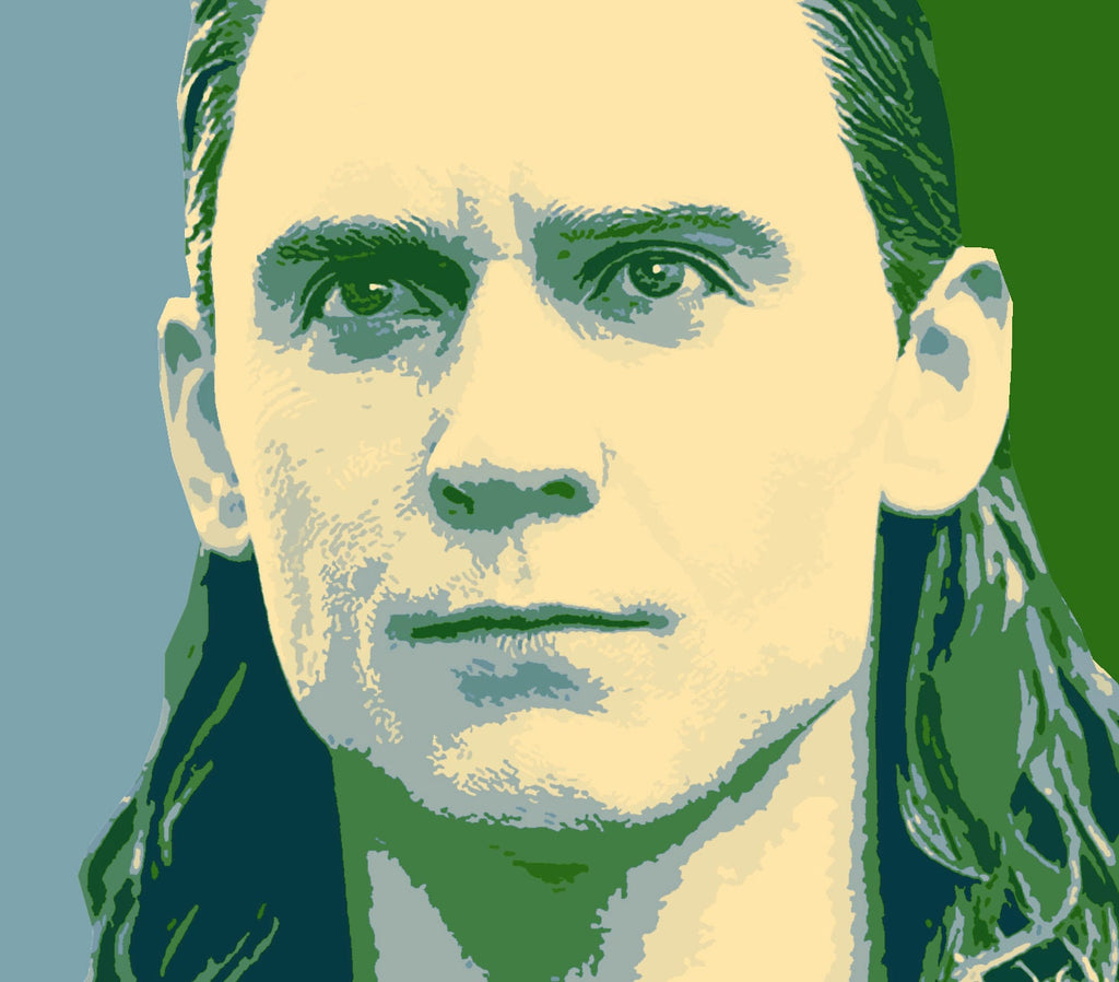 Loki Pop Art Illustration - Marvel Avengers Superhero Home Decor in Poster Print or Canvas Art