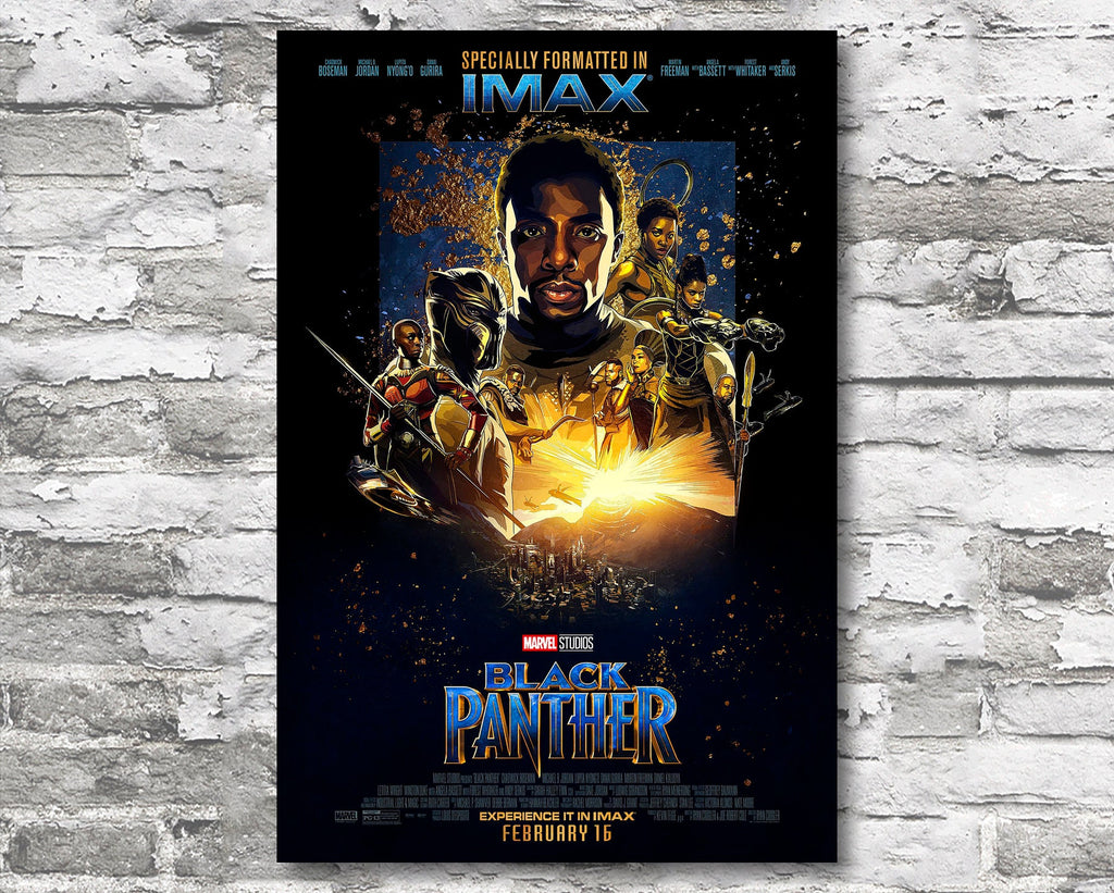 Black Panther 2018 Poster Reprint - Marvel Avengers Superhero Home Decor in Poster Print or Canvas Art