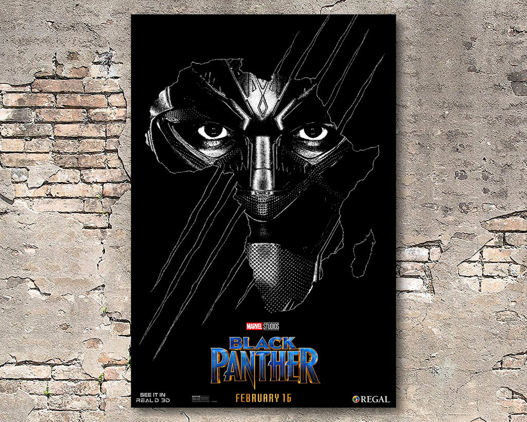 Black Panther 2018 Poster Reprint - Marvel Avengers Superhero Home Decor in Poster Print or Canvas Art