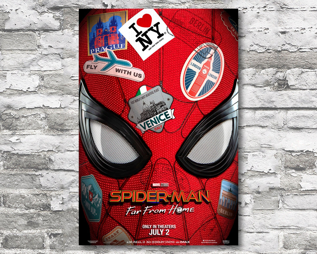 Spider-Man Far From Home 2019 Poster Reprint - Marvel Avengers Superhero Home Decor in Poster Print or Canvas Art