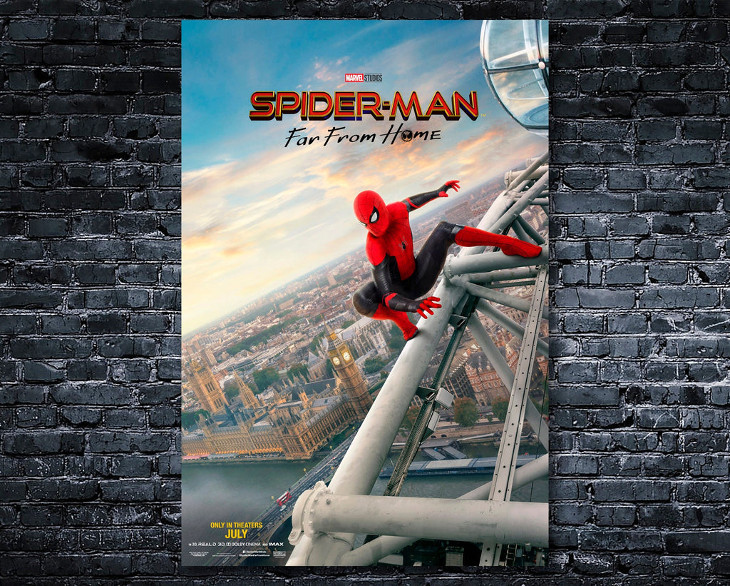 Spider-Man Far From Home 2019 Poster Reprint - Marvel Avengers Superhero Home Decor in Poster Print or Canvas Art