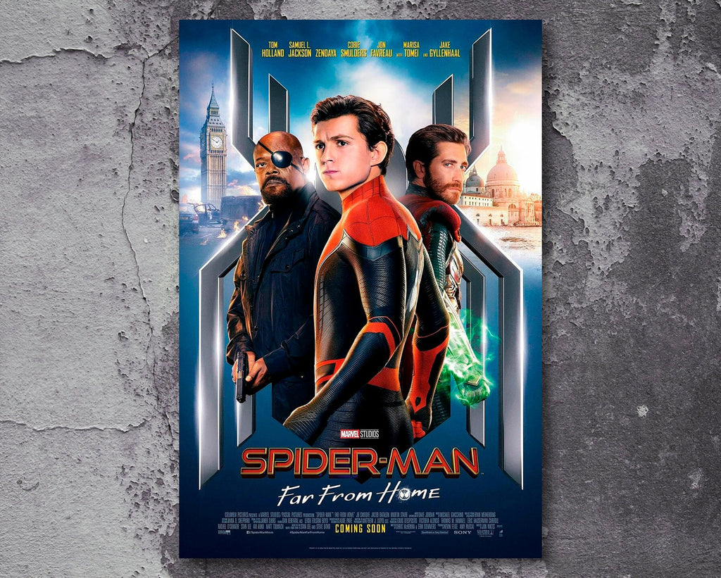 Spider-Man Far From Home 2019 Poster Reprint - Marvel Avengers Superhero Home Decor in Poster Print or Canvas Art