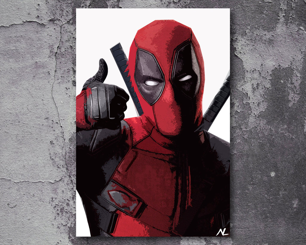 Deadpool Pop Art Illustration - Marvel Superhero Home Decor in Poster Print or Canvas Art