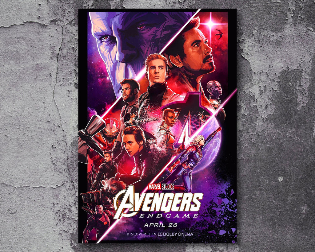 Avengers: Endgame 2019 Poster Reprint - Marvel Superhero Home Decor in Poster Print or Canvas Art