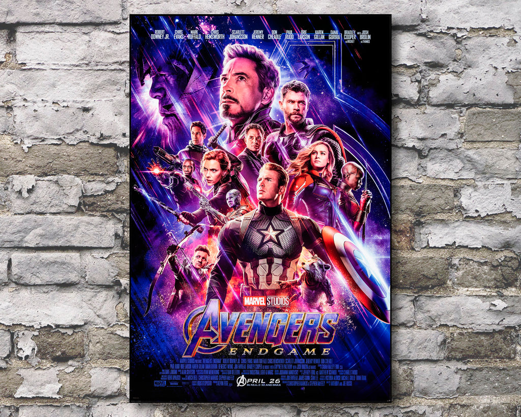 Avengers: Endgame 2019 Poster Reprint - Marvel Superhero Home Decor in Poster Print or Canvas Art