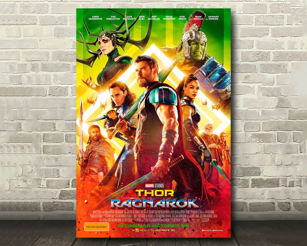 Thor Ragnarok 2017 Poster Reprint - Marvel Superhero Home Decor in Poster Print or Canvas Art