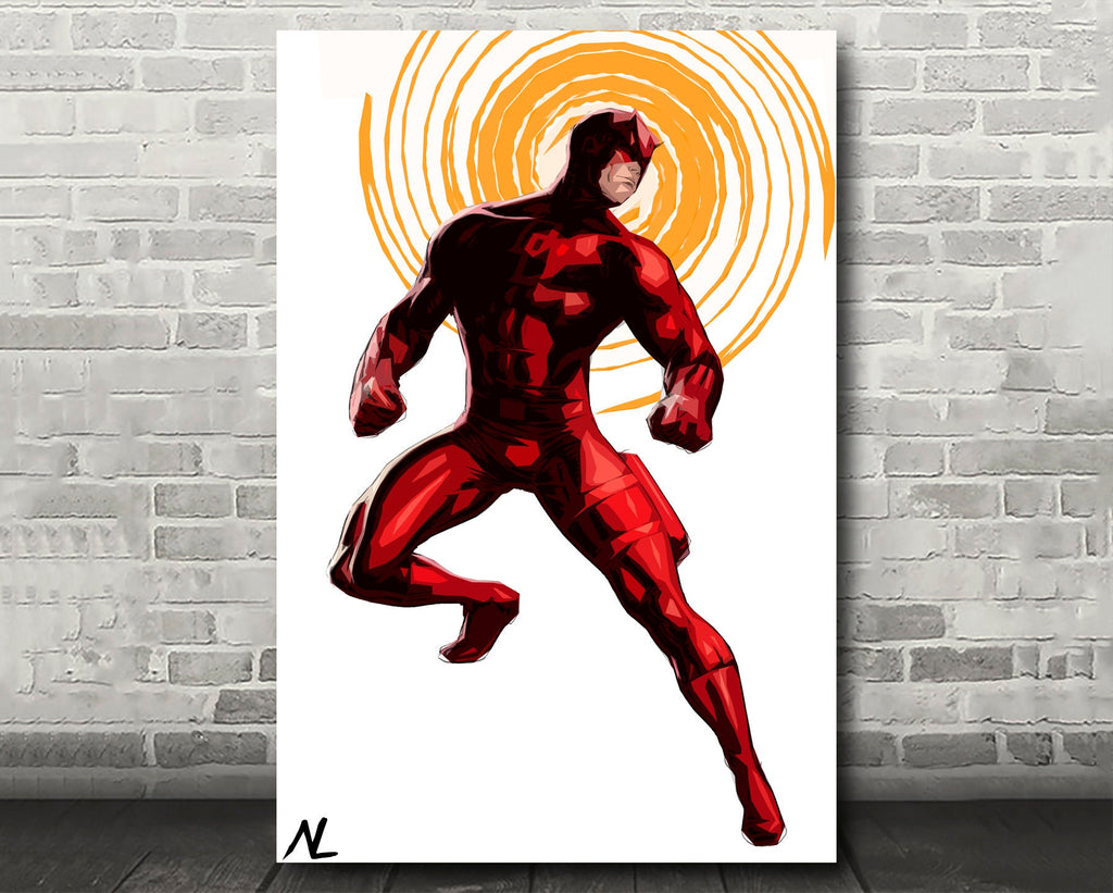 Daredevil Pop Art Illustration - Marvel Superhero Home Decor in Poster Print or Canvas Art