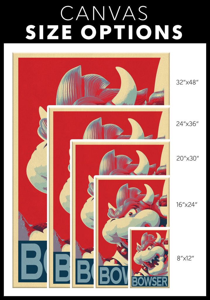 Bowser Pop Art Illustration - Video Game Home Decor in Poster Print or Canvas Art