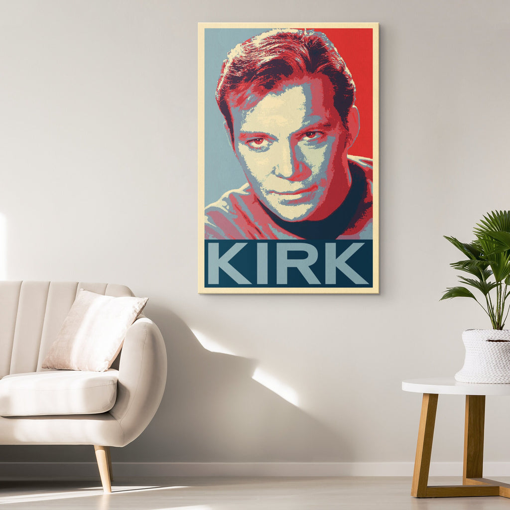 Captain Kirk Pop Art Illustration - Star Trek Home Decor in Poster Print or Canvas Art