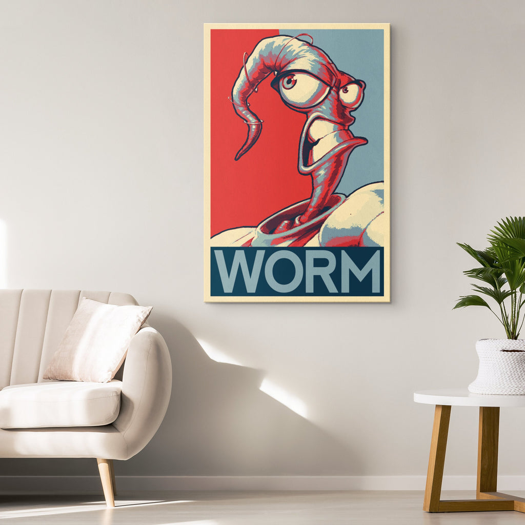 Earthworm Jim Pop Art Illustration - Video Game Home Decor in Poster Print or Canvas Art