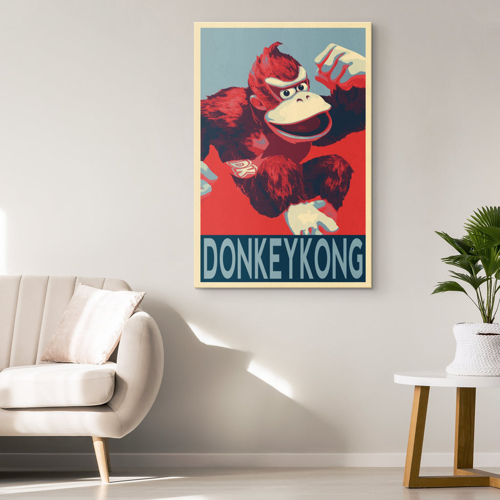 Donkey Kong Pop Art Illustration - Video Game Home Decor in Poster Print or Canvas Art