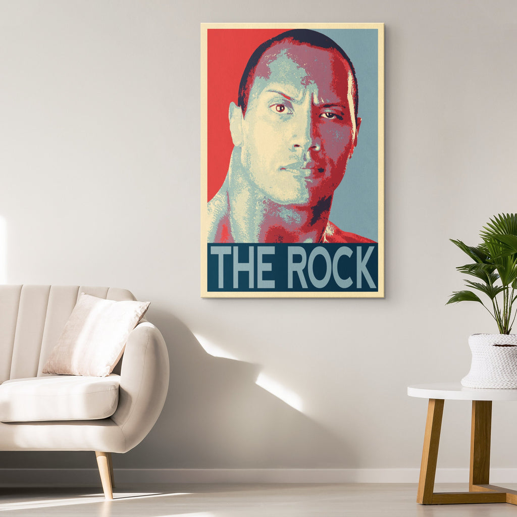 Dwayne 'The Rock' Johnson Pop Art Illustration - Fitness Celebrity Home Decor in Poster Print or Canvas Art