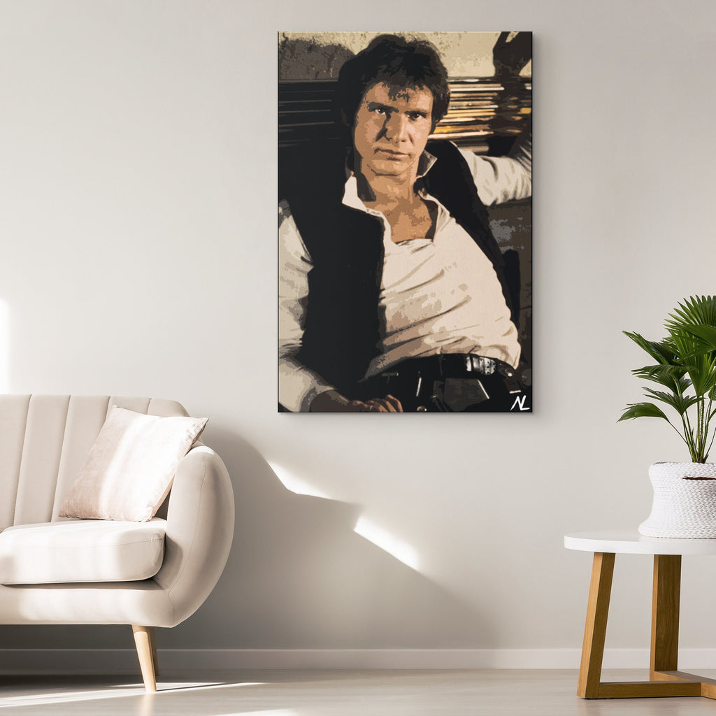 Han Solo Pop Art Illustration - Star Wars Home Decor in Poster Print or Canvas Art