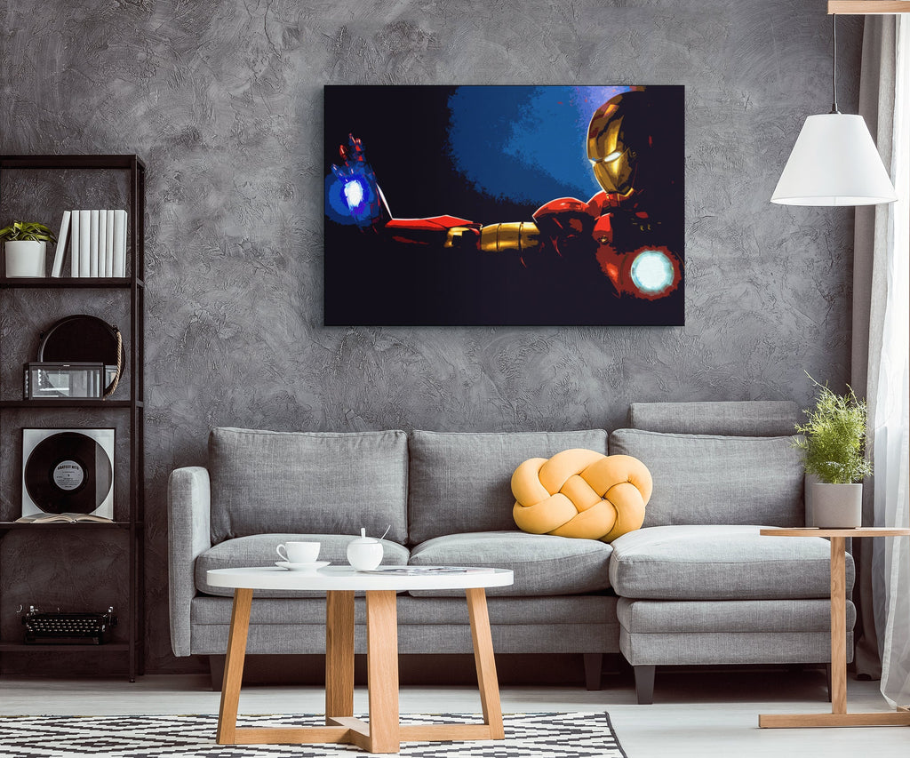 Iron Man Pop Art Illustration - Marvel Superhero Home Decor in Poster Print or Canvas Art