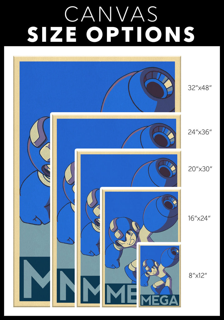 Mega Man Pop Art Illustration - Video Game Home Decor in Poster Print or Canvas Art