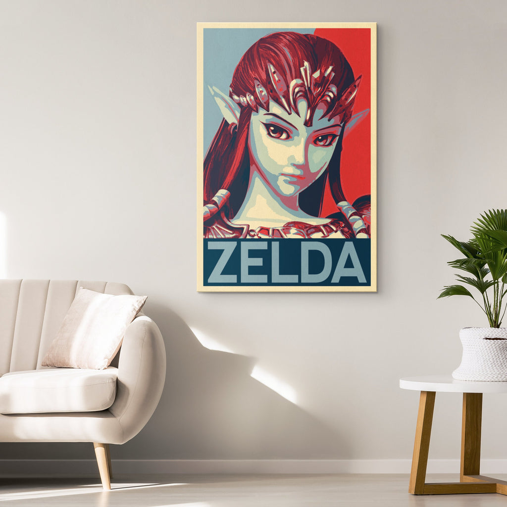 Princess Zelda The Legend of Zelda Pop Art Illustration - Video Game Home Decor in Poster Print or Canvas Art