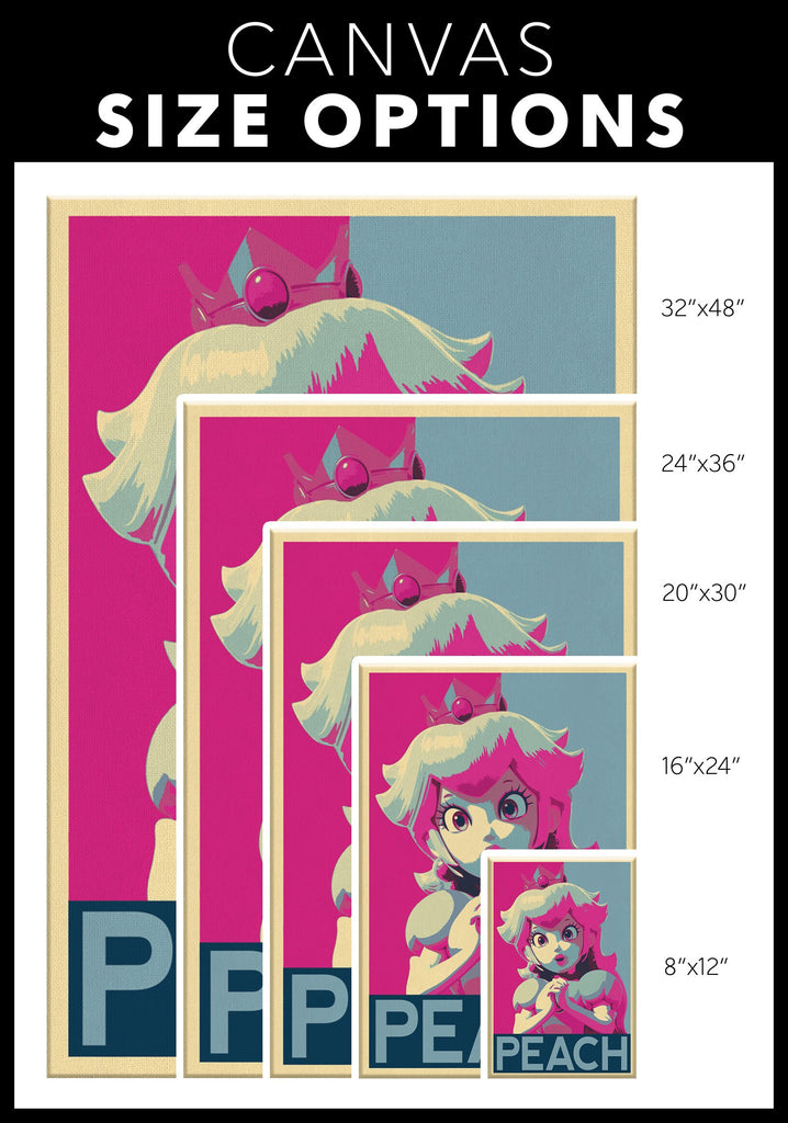 Princess Peach Pop Art Illustration - Video Game Home Decor in Poster Print or Canvas Art
