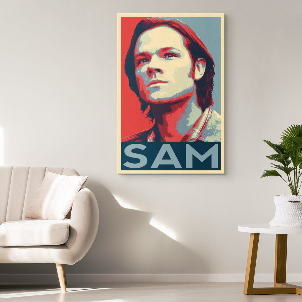 Sam Winchester Pop Art Illustration - Supernatural Television Home Decor in Poster Print or Canvas Art