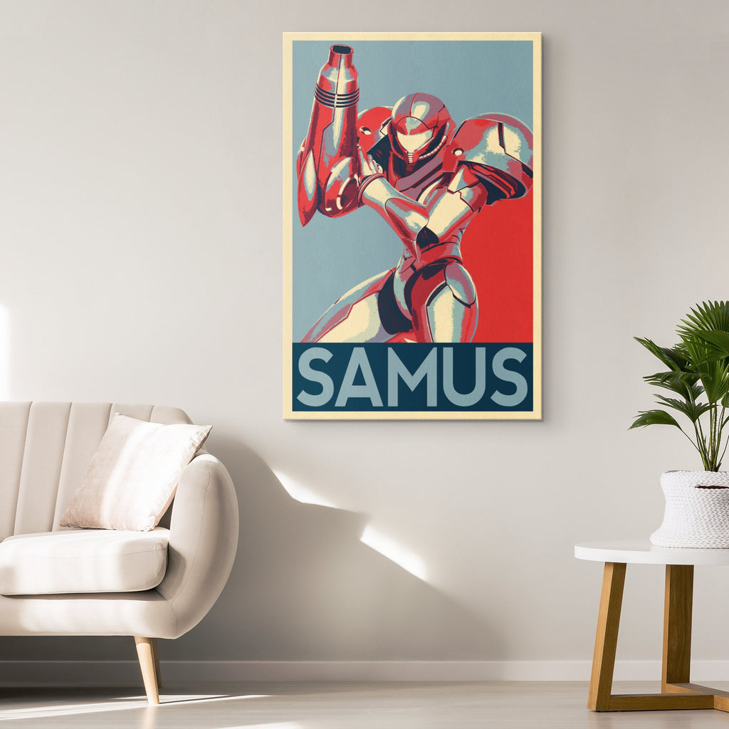 Samus Aran Metroid Pop Art Illustration - Video Game Home Decor in Poster Print or Canvas Art