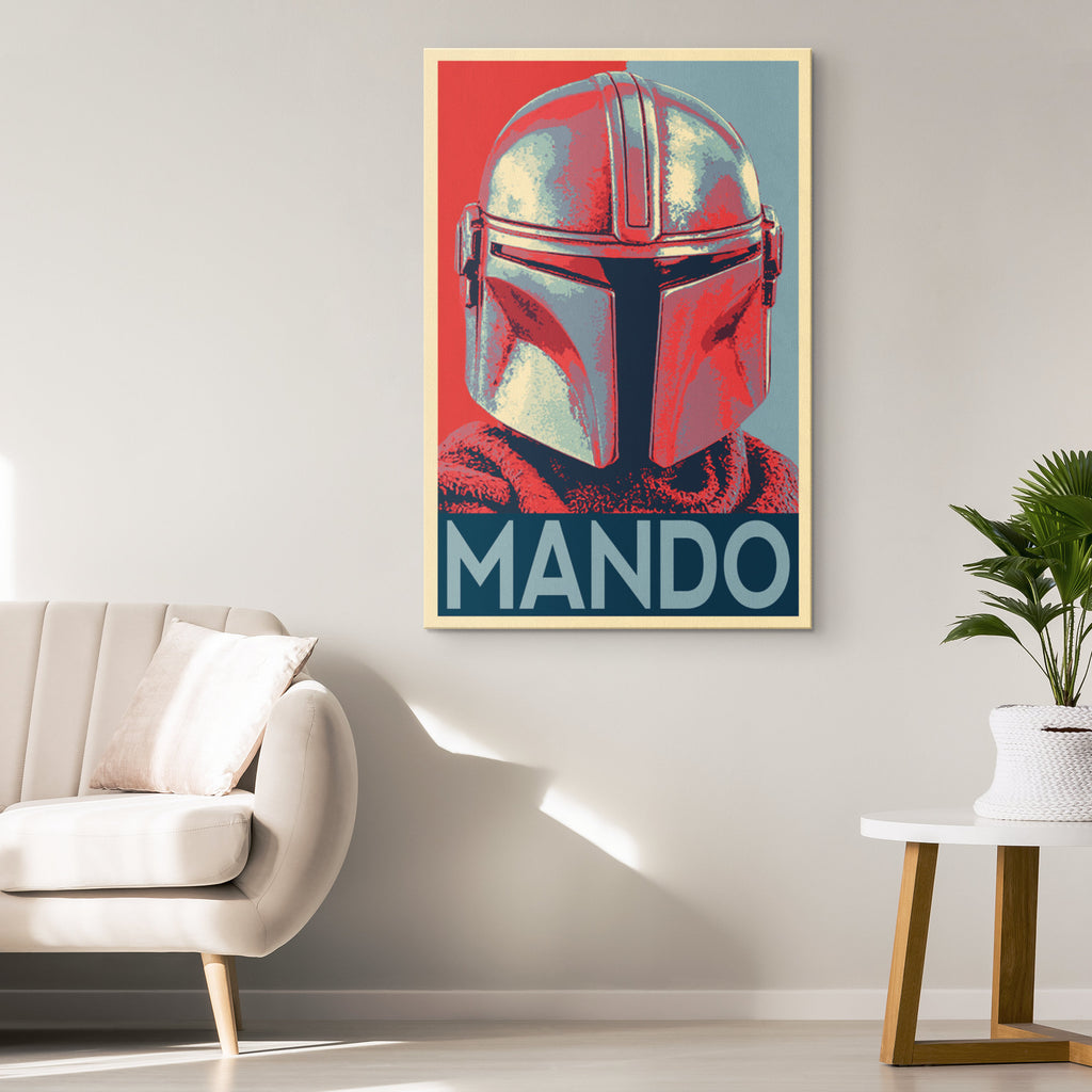 The Mandalorian Pop Art Illustration - Star Wars Home Decor in Poster Print or Canvas Art