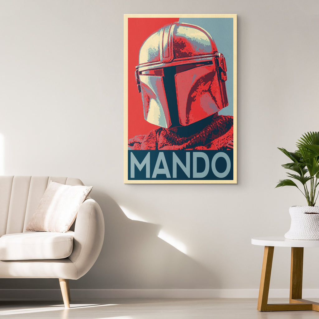 The Mandalorian Pop Art Illustration - Star Wars Home Decor in Poster Print or Canvas ArtThe Mandalorian