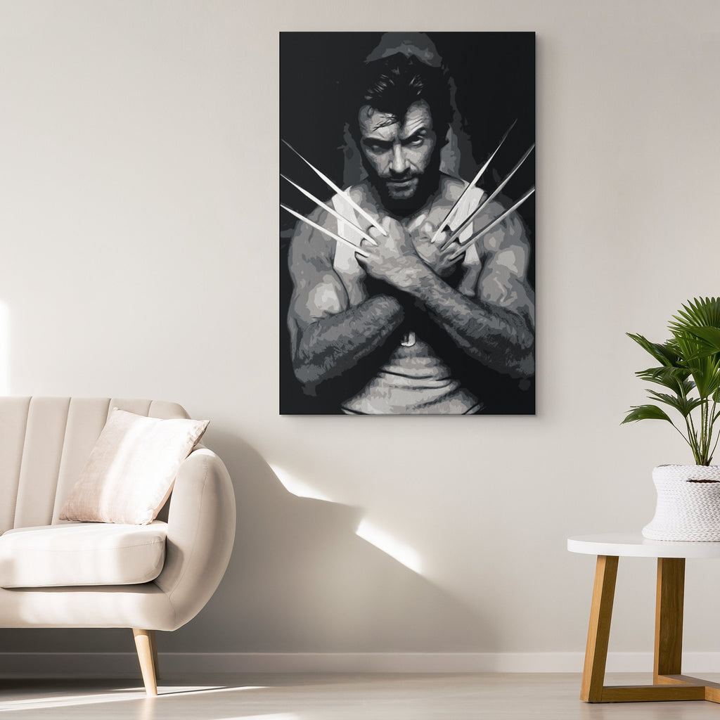 Wolverine X-Men Pop Art Illustration - Marvel Superhero Home Decor in Poster Print or Canvas Art