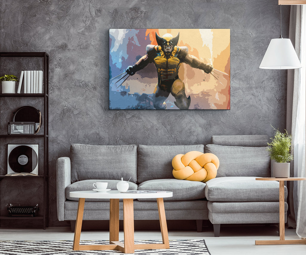 Wolverine X-Men Pop Art Illustration - Marvel Superhero Home Decor in Poster Print or Canvas Art