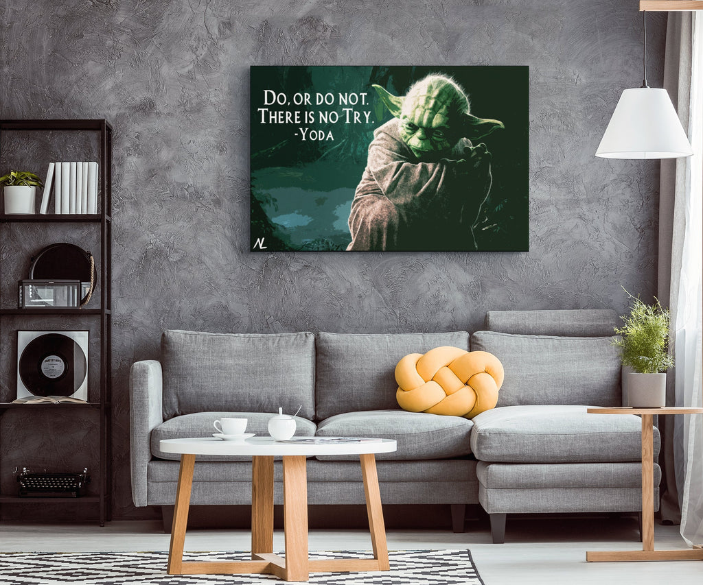 Yoda 'Do or do not' Quote Pop Art Illustration - Star Wars Home Decor in Poster Print or Canvas Art