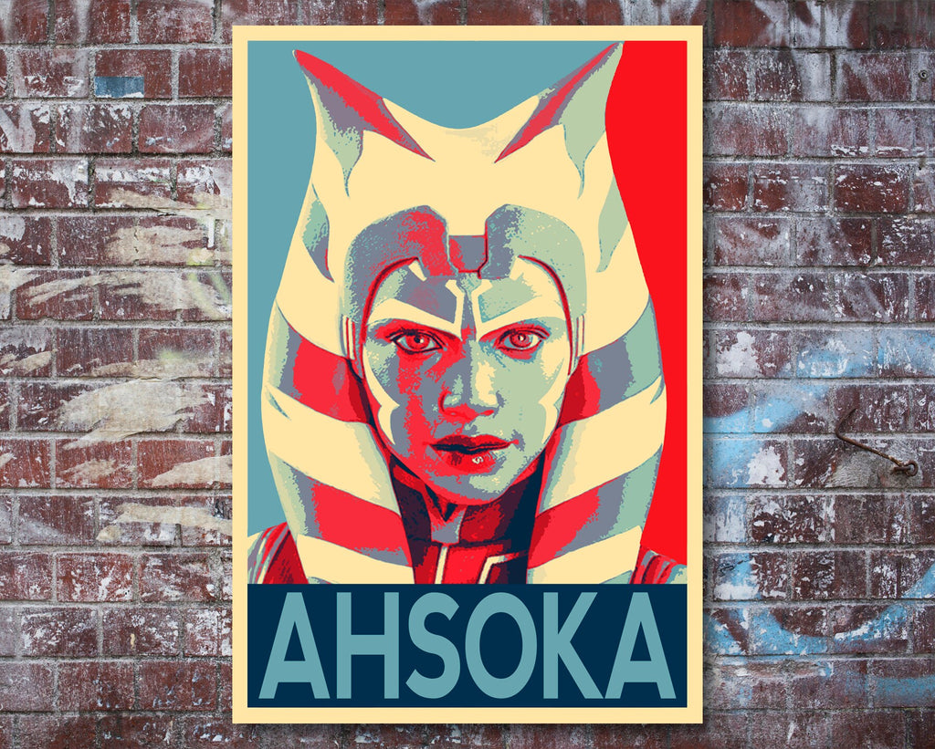 Ahsoka Tano Pop Art Illustration - Star Wars Home Decor in Poster Print or Canvas Art