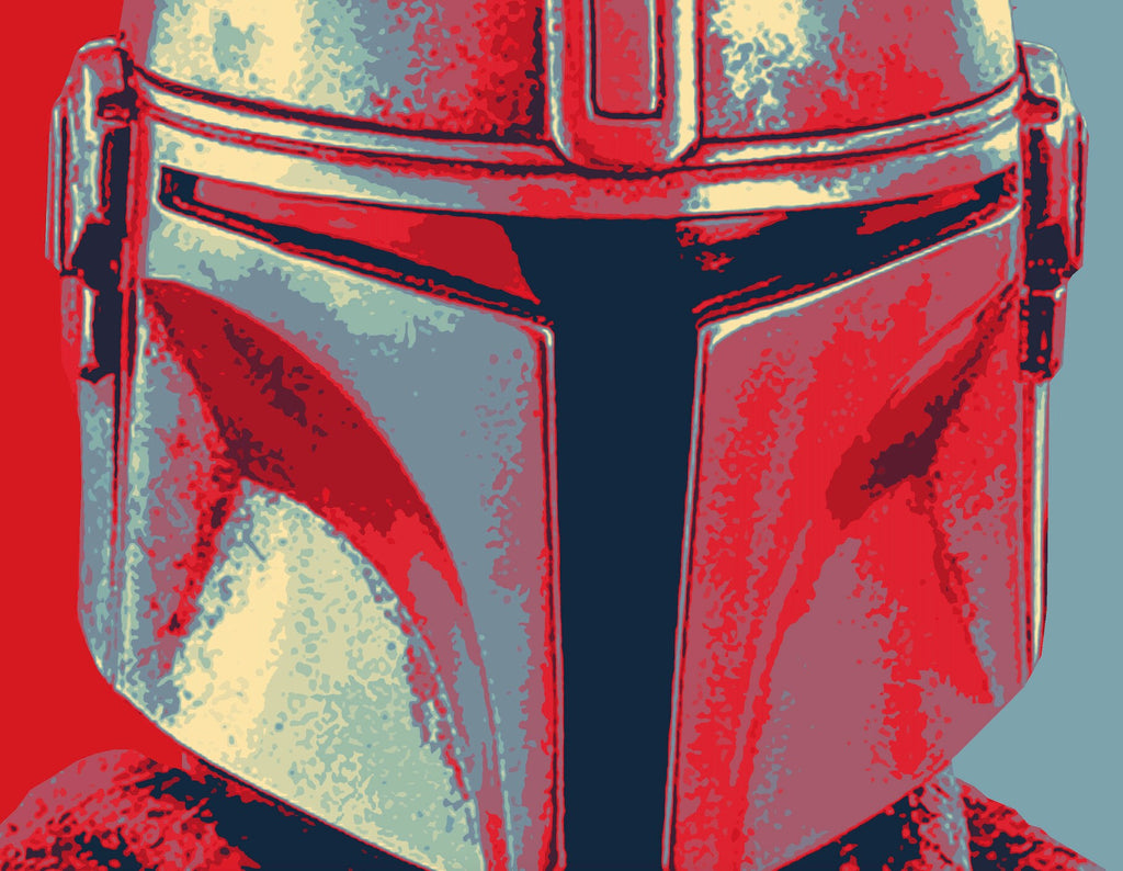 The Mandalorian Pop Art Illustration - Star Wars Home Decor in Poster Print or Canvas Art