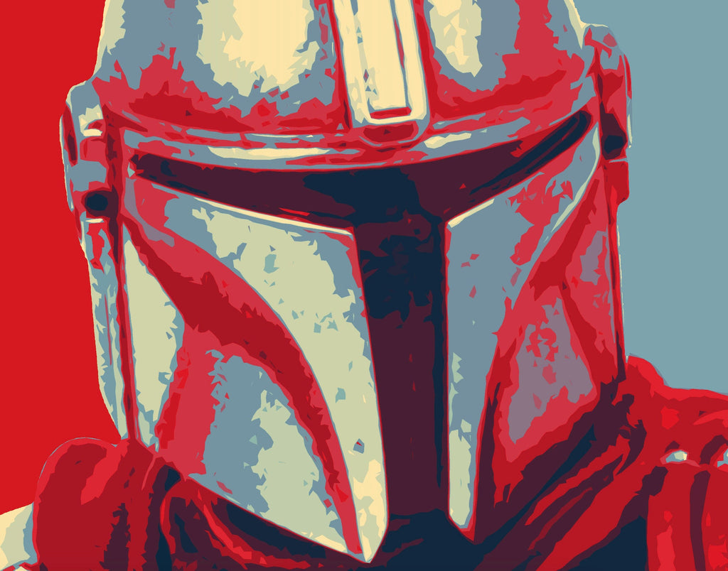 The Mandalorian Pop Art Illustration - Star Wars Home Decor in Poster Print or Canvas Art