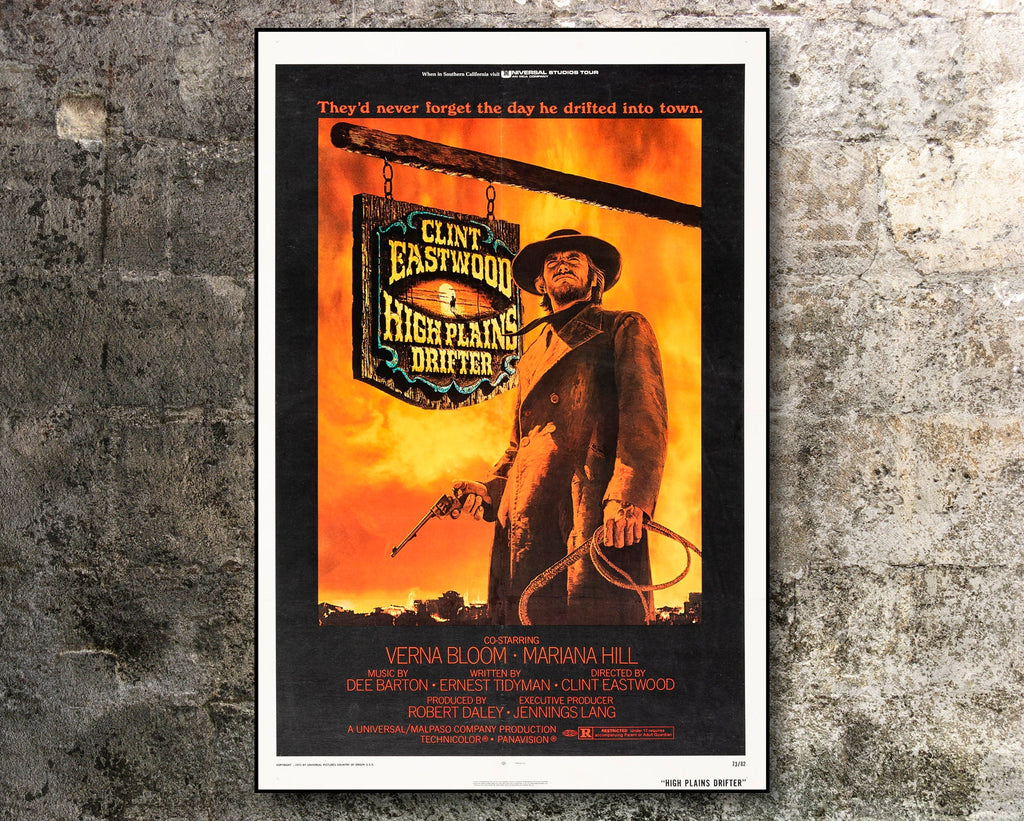 High Plains Drifter 1973 Poster Reprint - Cowboy Western Home Decor in Poster Print or Canvas Art